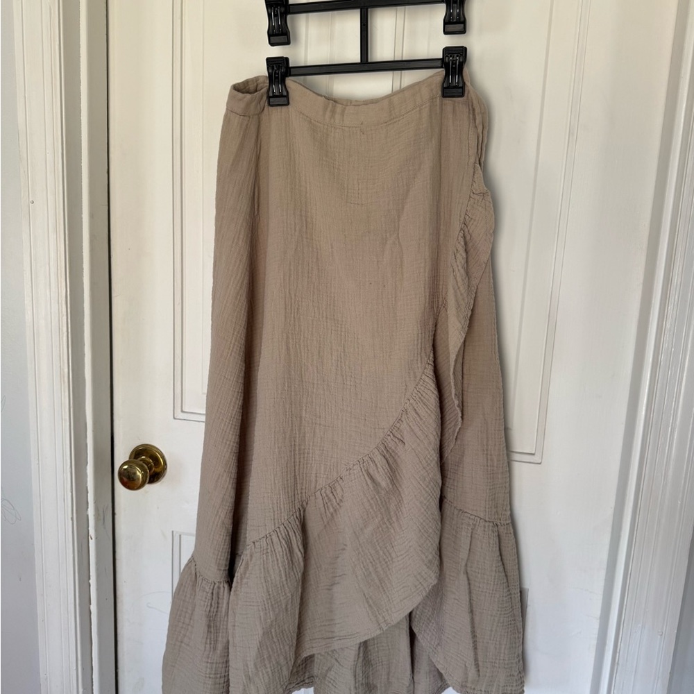 Chic Asymmetrical Tan Skirt